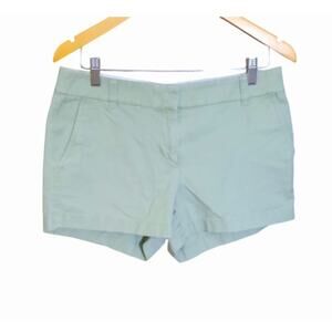 J. Crew Womens 3.5 Classic Chino Army Green Shorts Side Slant Pockets Size 8